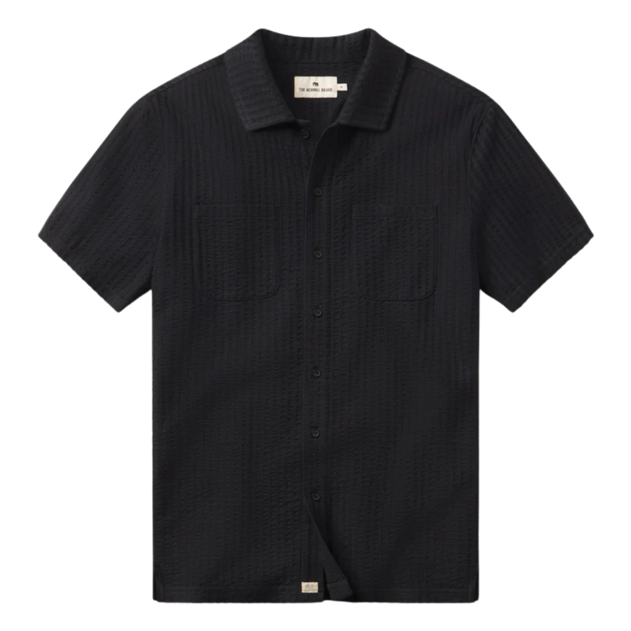 Knit Getaway Short Sleeve Button Down - Black