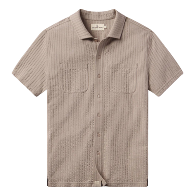 Knit Getaway Short Sleeve Button Down - Taupe