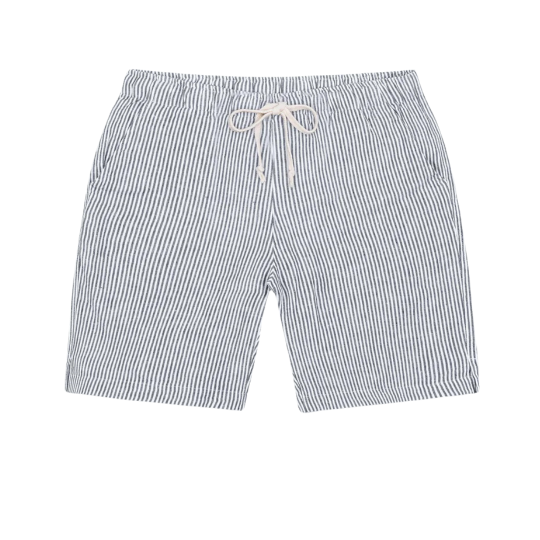 Bo Linen Drawstring Short - Lines
