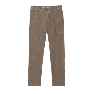Alta Pleated Linen Trousers - Chai Twill