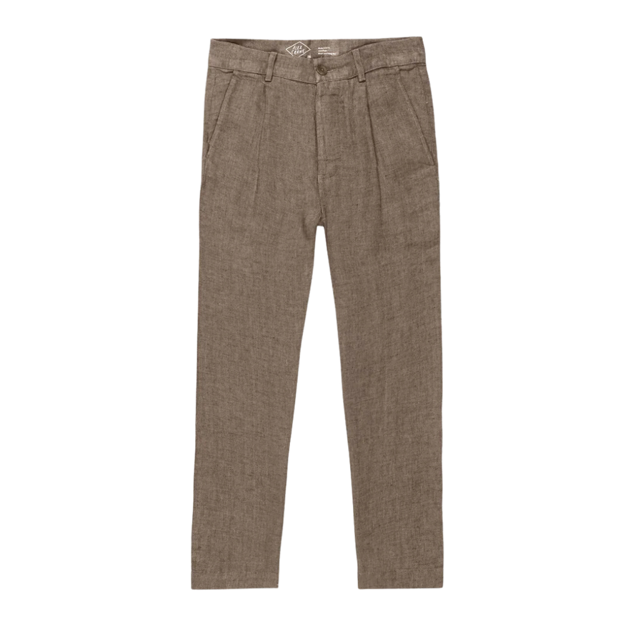 Alta Pleated Linen Trousers - Chai Twill