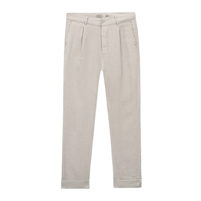 Alta Pleated Linen Trousers - Natural Twill
