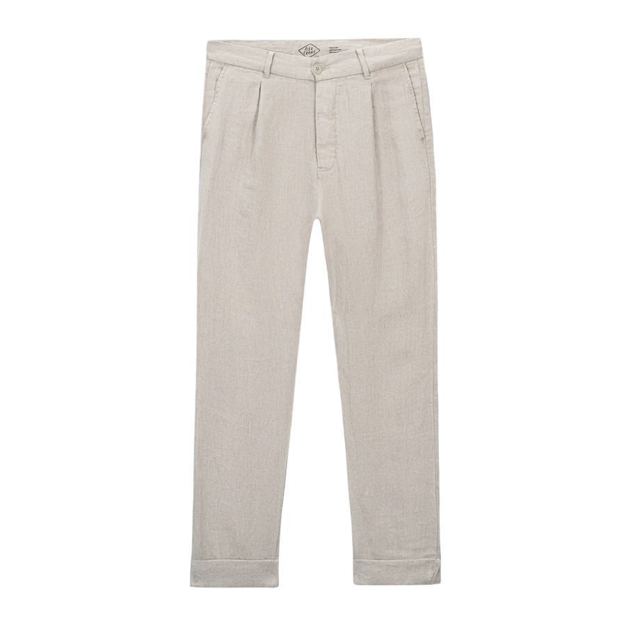 Alta Pleated Linen Trousers - Natural Twill