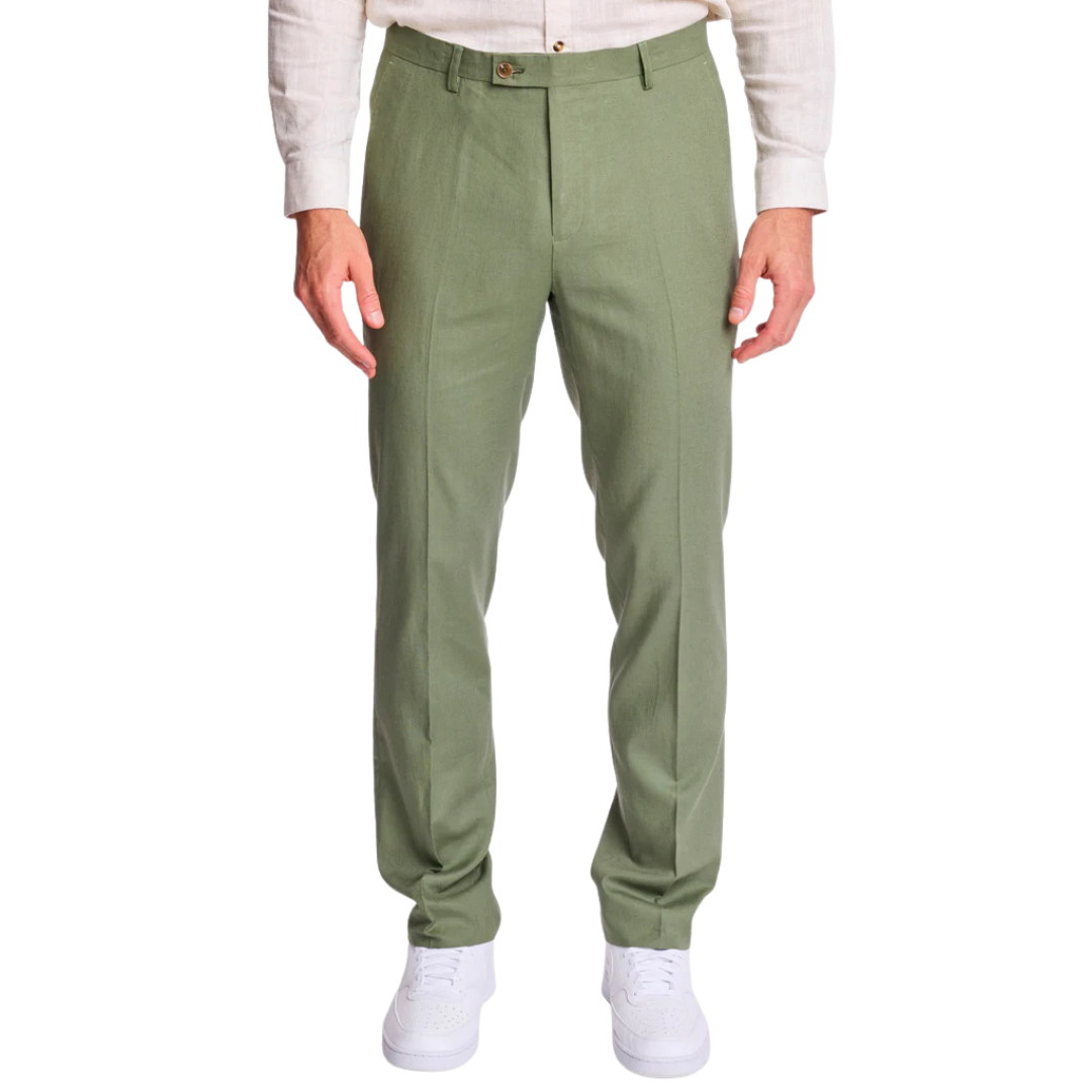 Downing Pants - Slim - Olivine Green Linen