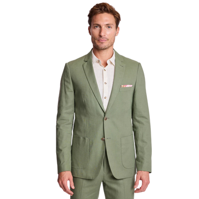 Dover Notch Jacket - Slim - Olivine Green Linen