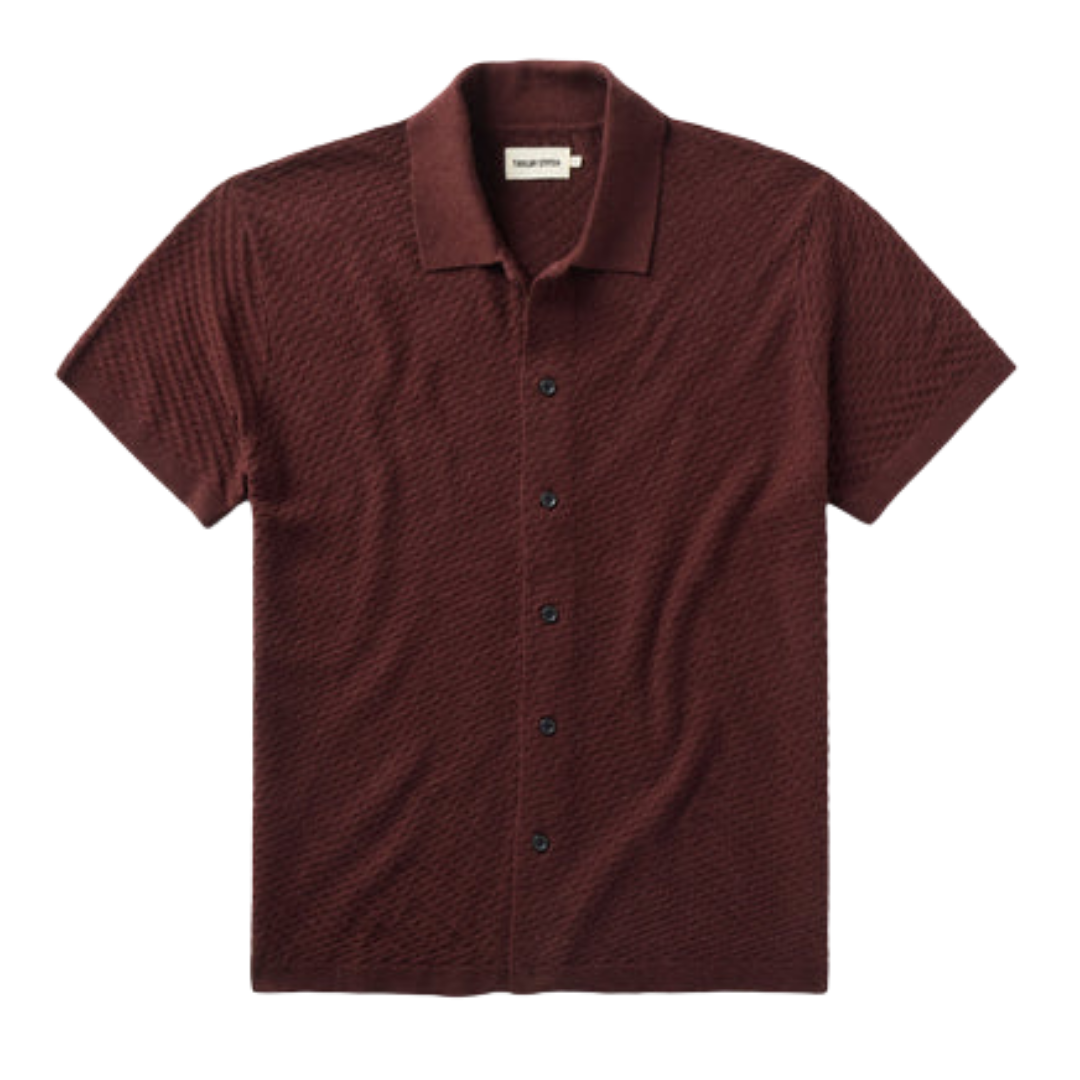 The Arlo Sweater Polo - Burgundy