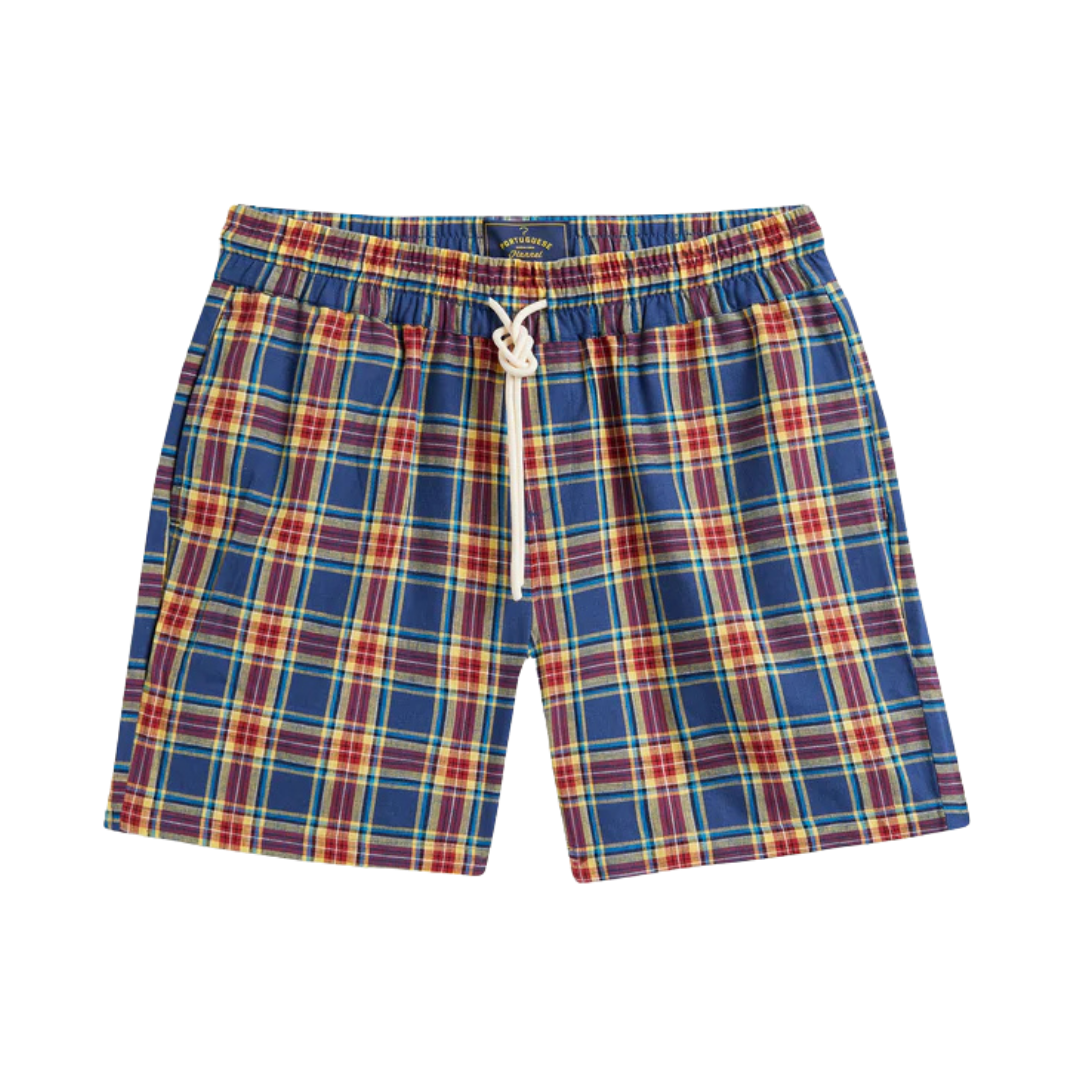 Offa Plaid Linen Shorts - Primary