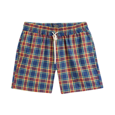 Offa Plaid Linen Shorts - Primary