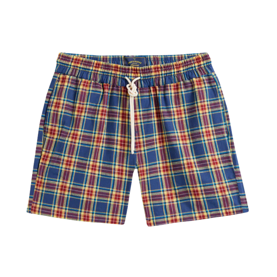 Offa Plaid Linen Shorts - Primary