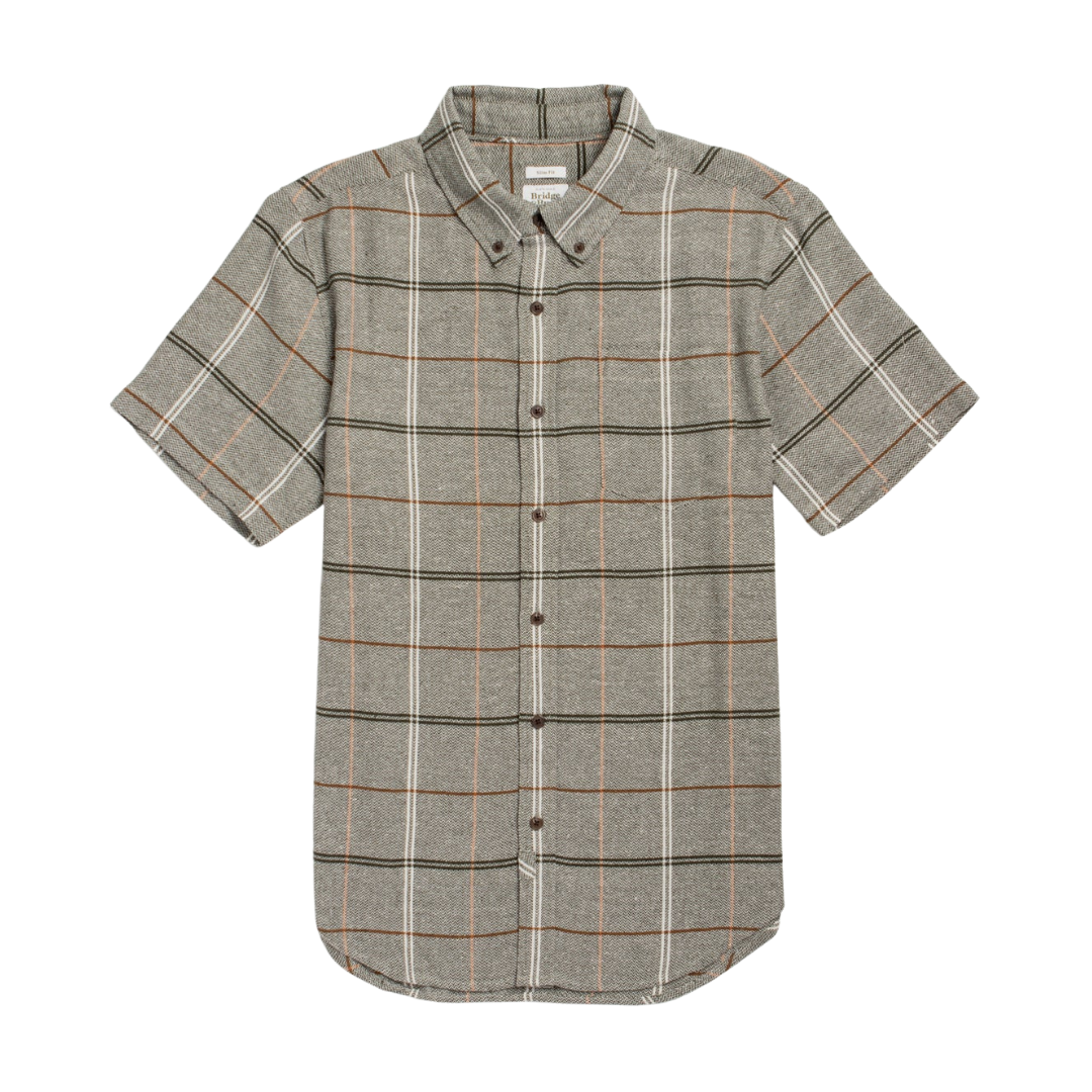 Jordan Slim Shirt - Olive Ember Grid