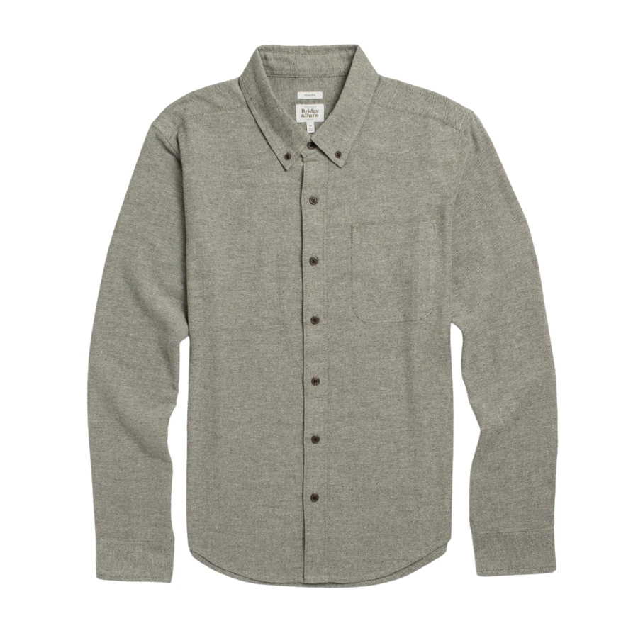 Sutton Slim Shirt - Olive Twill