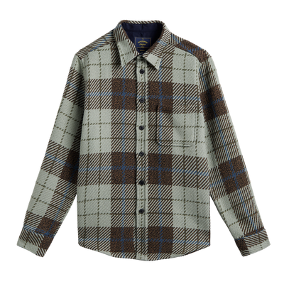 Upper Plaid Shacket - Aqua & Brown