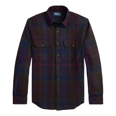 Plaid Twill Workshirt - Wine Royal Multi