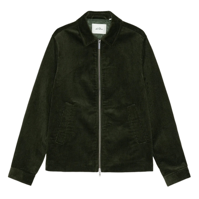 Corduroy Zipper Coach Jacket - Rosin Green