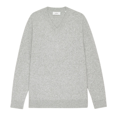 Melange V-Neck Knit - Grey