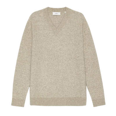 Melange V-Neck Knit - Light Sand