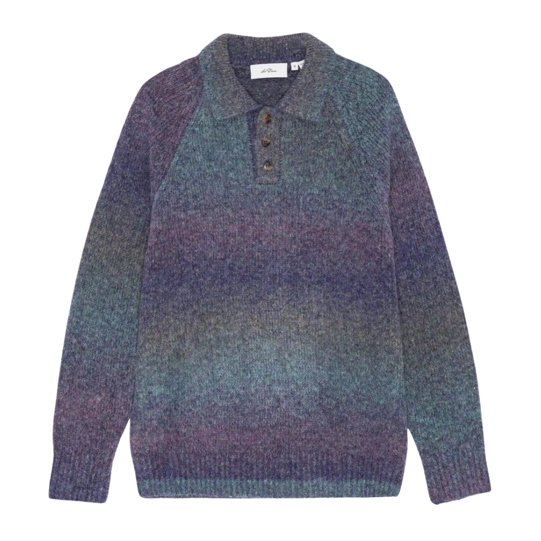 Gradient Knitted Polo - Spiced Plum