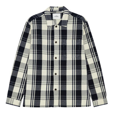 Structured Check Overshirt - Dark Navy Blue