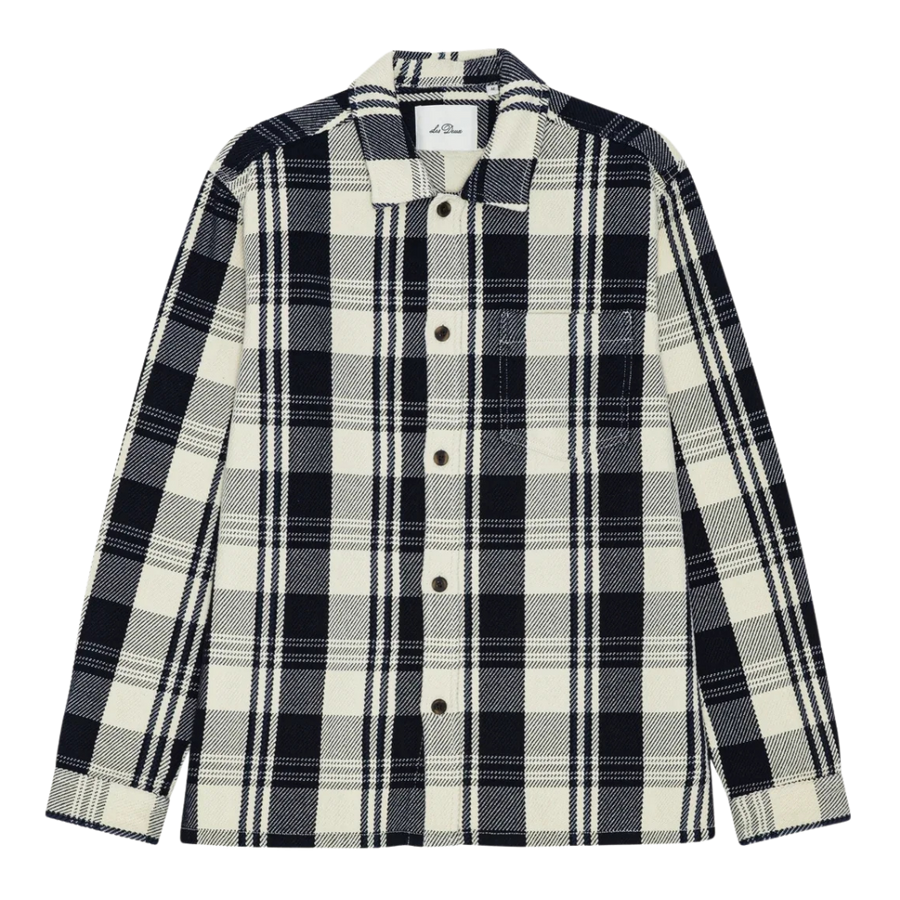 Structured Check Overshirt - Dark Navy Blue