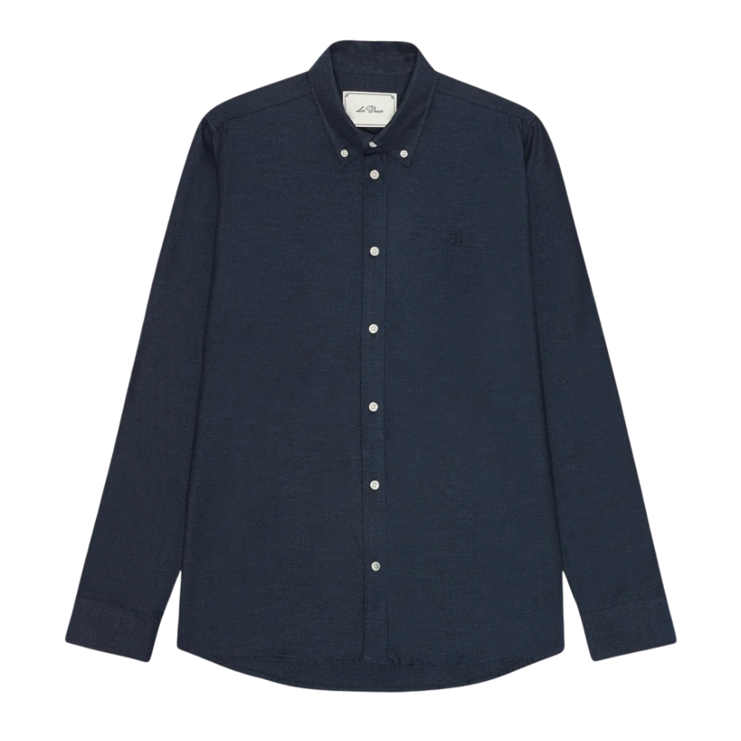 Solid Soft Flannel Shirt - Dark Navy