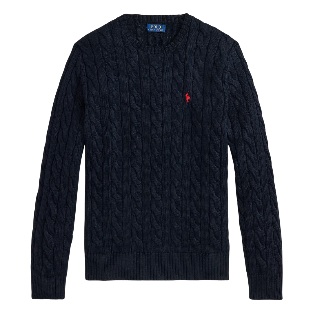 Cotton Cable-Knit Sweater - Hunter Navy