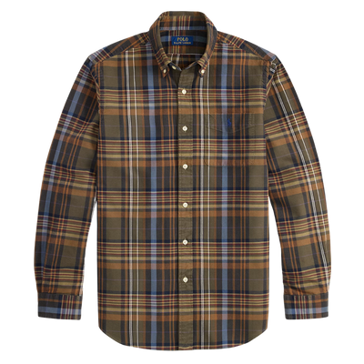 Classic Plaid Oxford - Olive Brown Multi