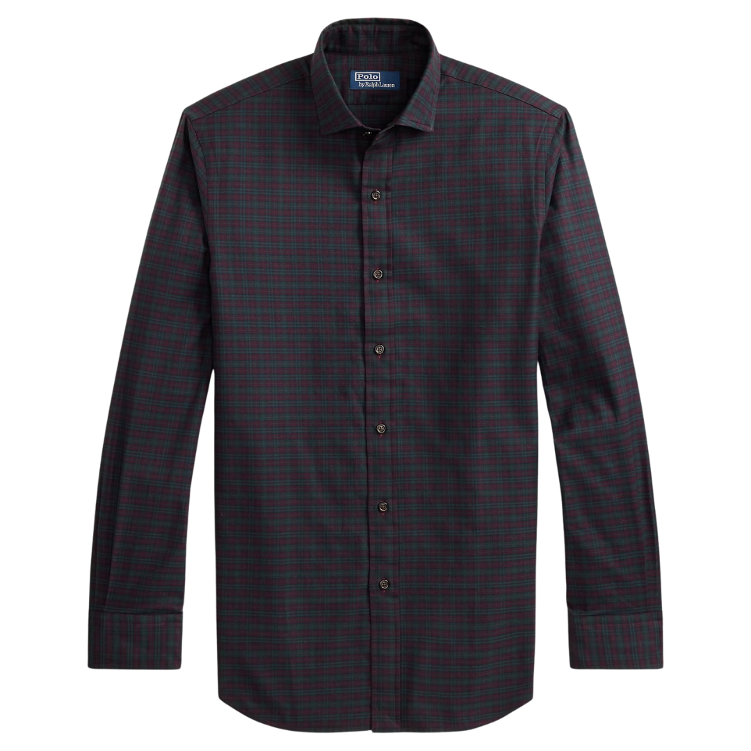Checked Twill Shirt - Wine Royal Multi