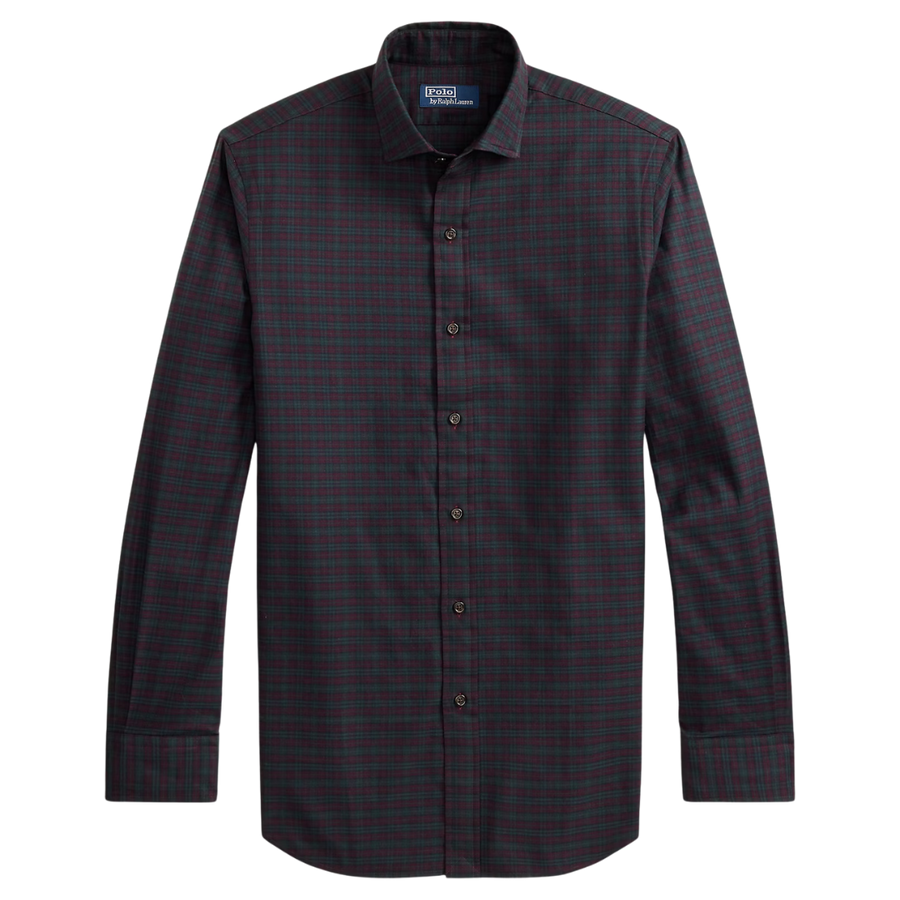 Checked Twill Shirt - Wine Royal Multi