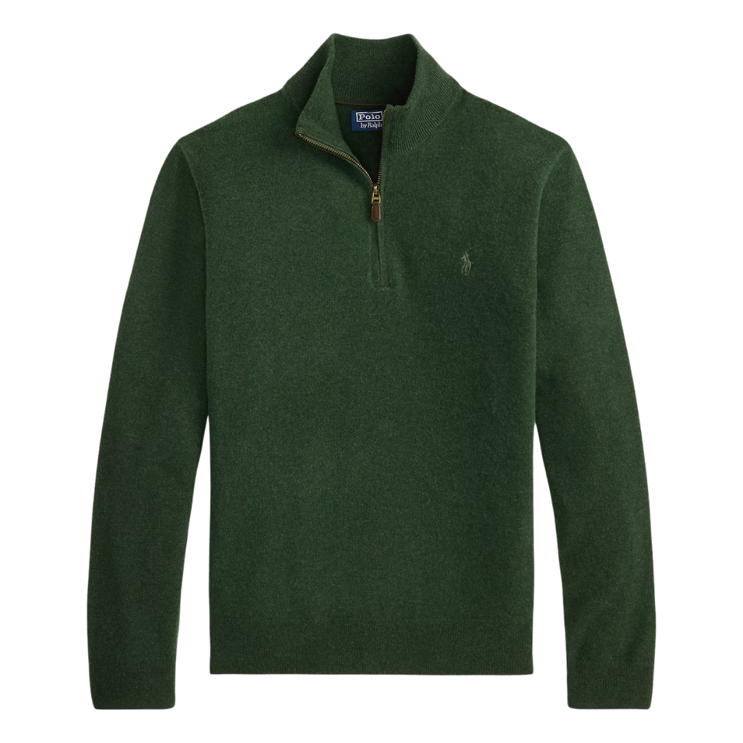 Merino Wool Quarter Zip Sweater - Lodgepole Pine