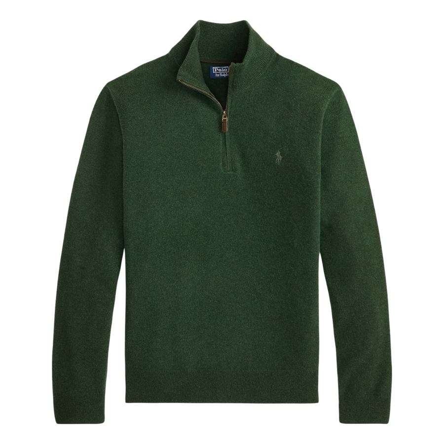 Merino Wool Quarter Zip Sweater - Lodgepole Pine