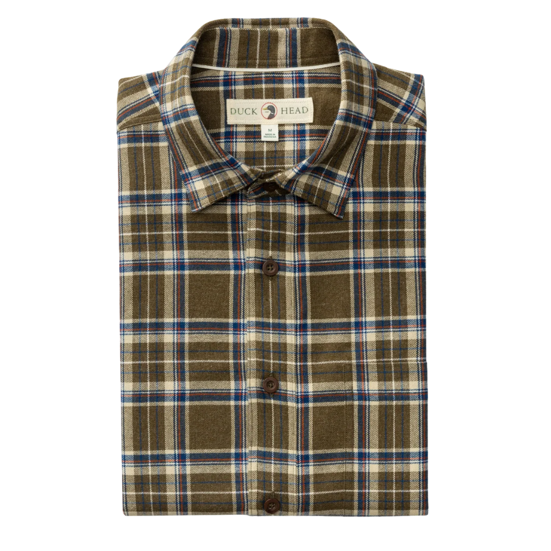 Flannel Sport Shirt - Dark Olive