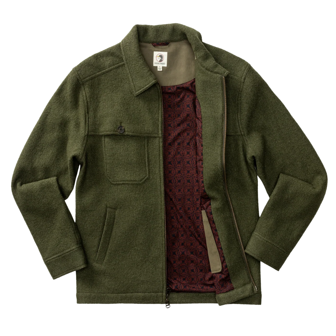 Boiled Wool Jacket - Dark Forest