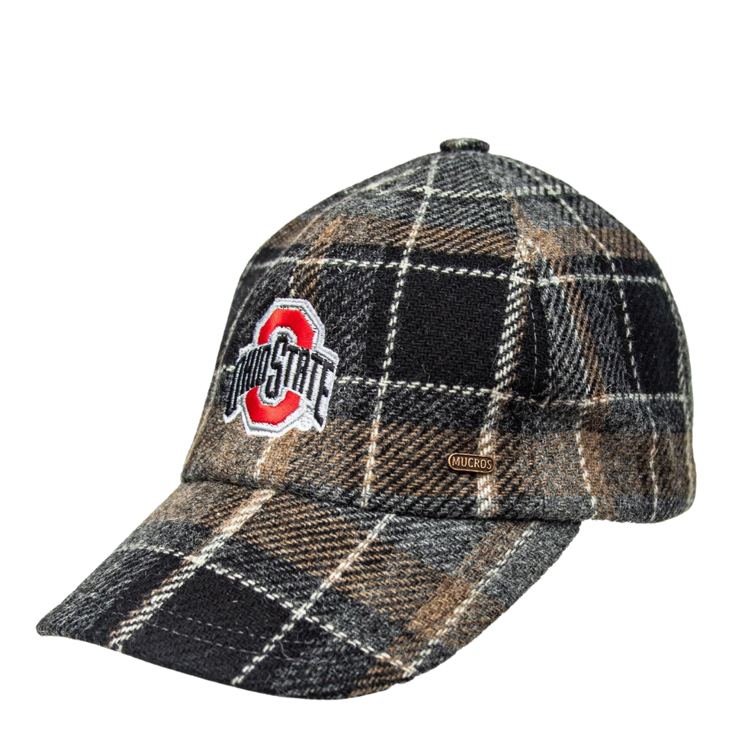 OSU Grey Plaid Wool Baseball Cap