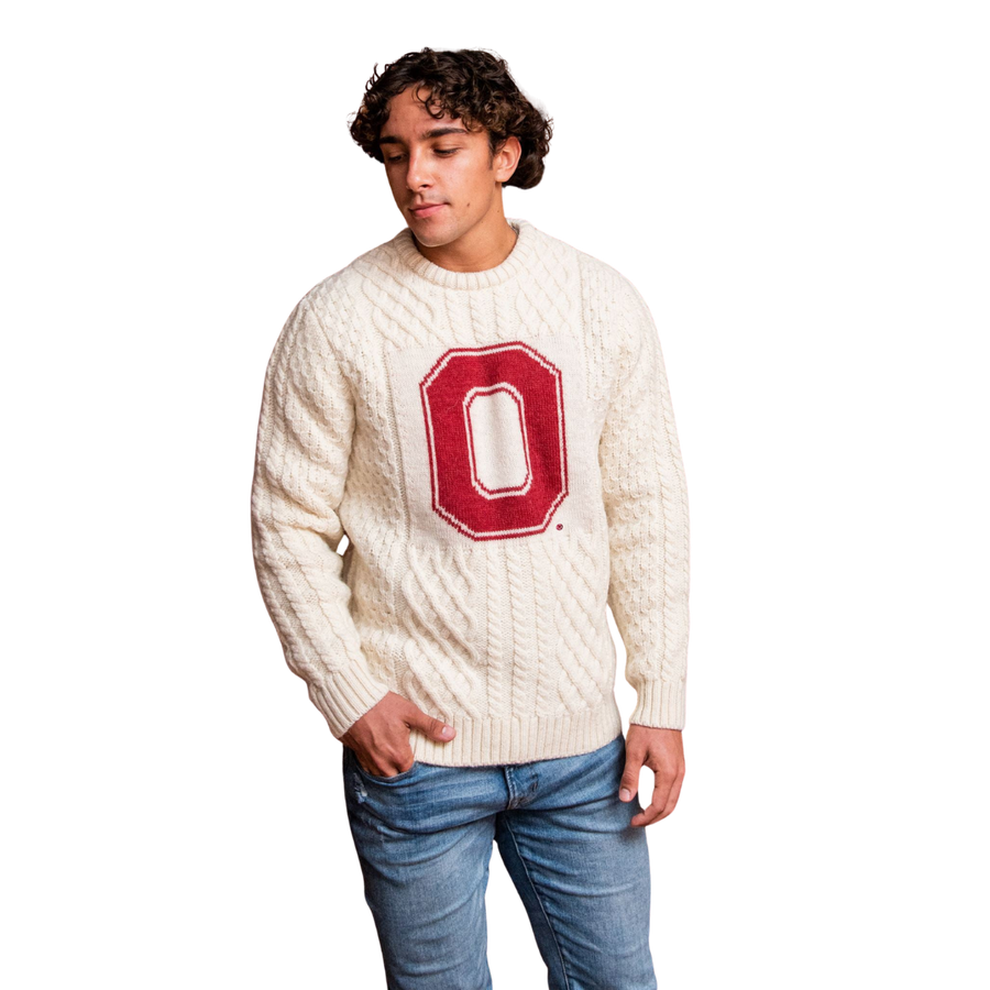 OSU Crew-Neck Fisherman's Sweater - Ecru