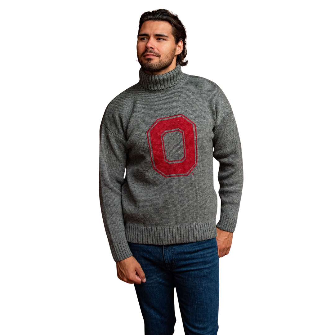 OSU Submariner Roll-Neck Sweater - Grey Melange