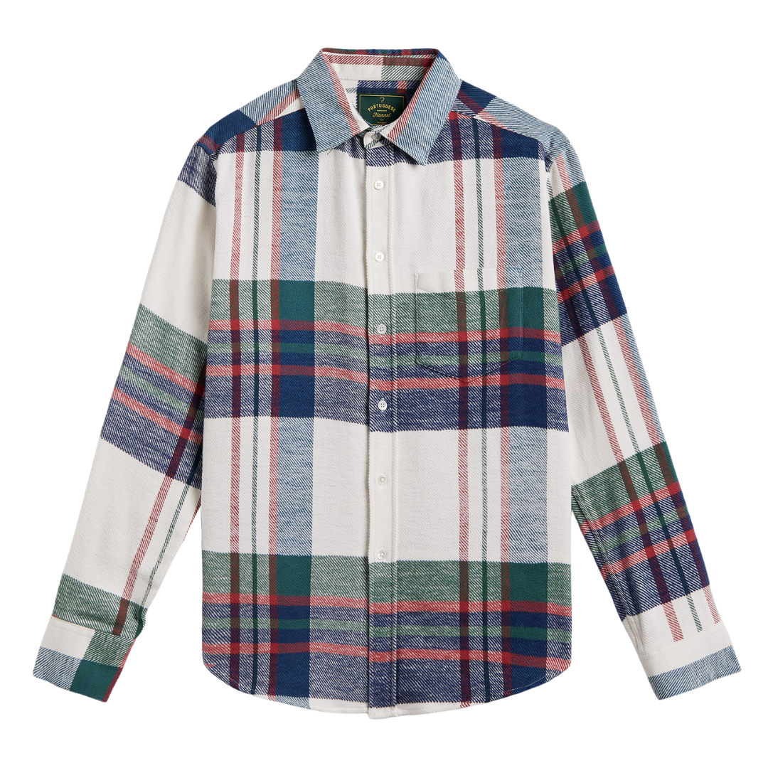Alfena Flannel Shirt - Cream Hunter Navy
