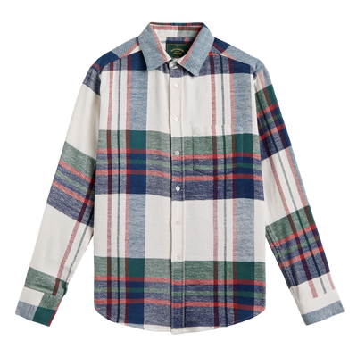 Alfena Flannel Shirt - Cream Hunter Navy