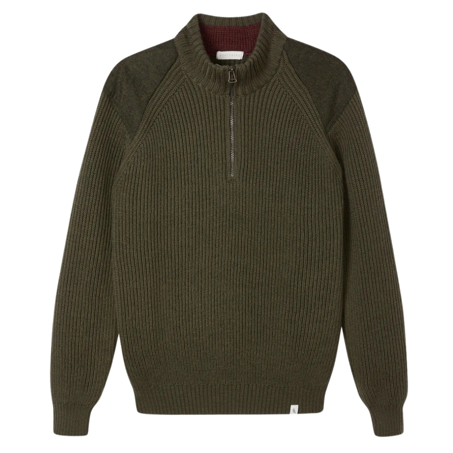Foxton Quarter Zip Sweater - Olive