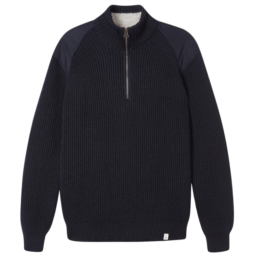 Foxton Quarter Zip Sweater - Navy
