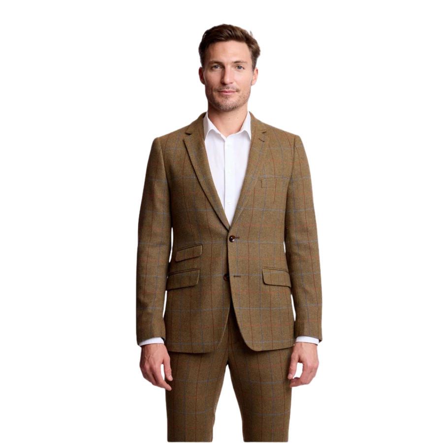 Dover Notch Jacket - Slim - Army Herringbone Windowpane