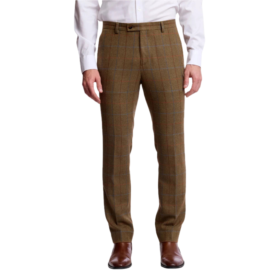 Downing Pants - Slim - Army Herringbone Windowpane