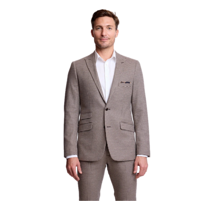Ashton Peak Jacket - Slim - Dark Chocolate Beige Houndstooth