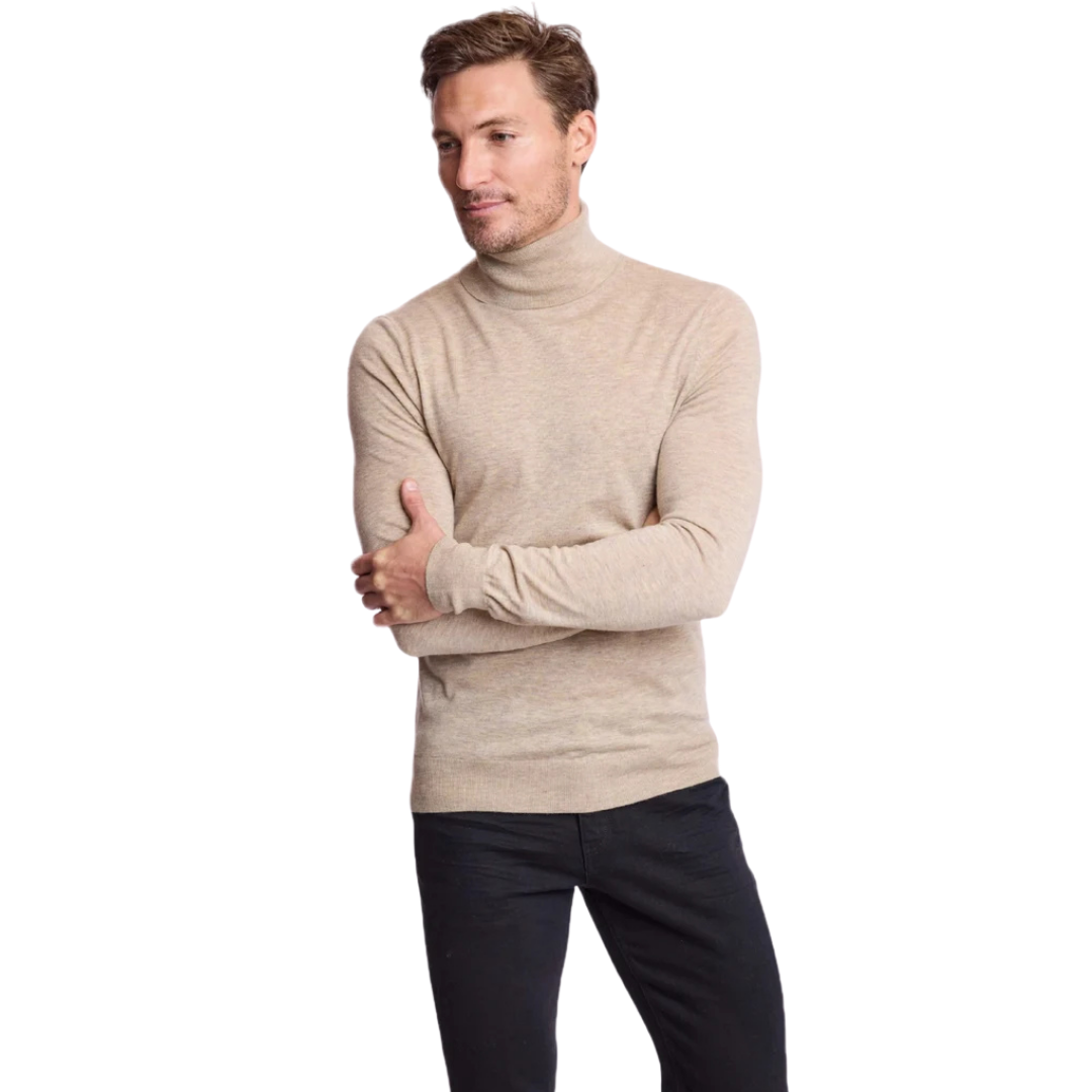 Fine Gauge Turtleneck - British Beige