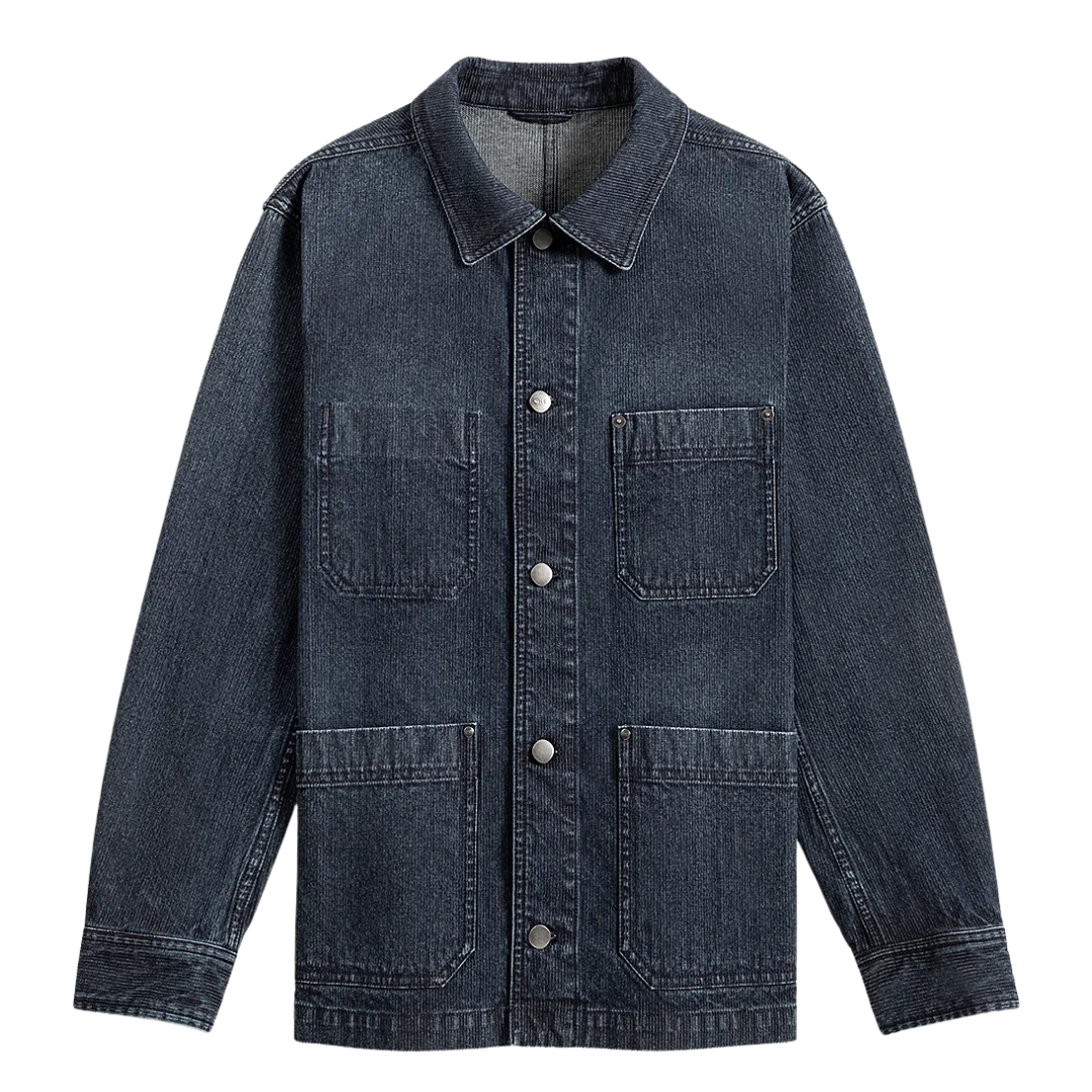 Remi Ripple Denim Jacket - Dark Indigo