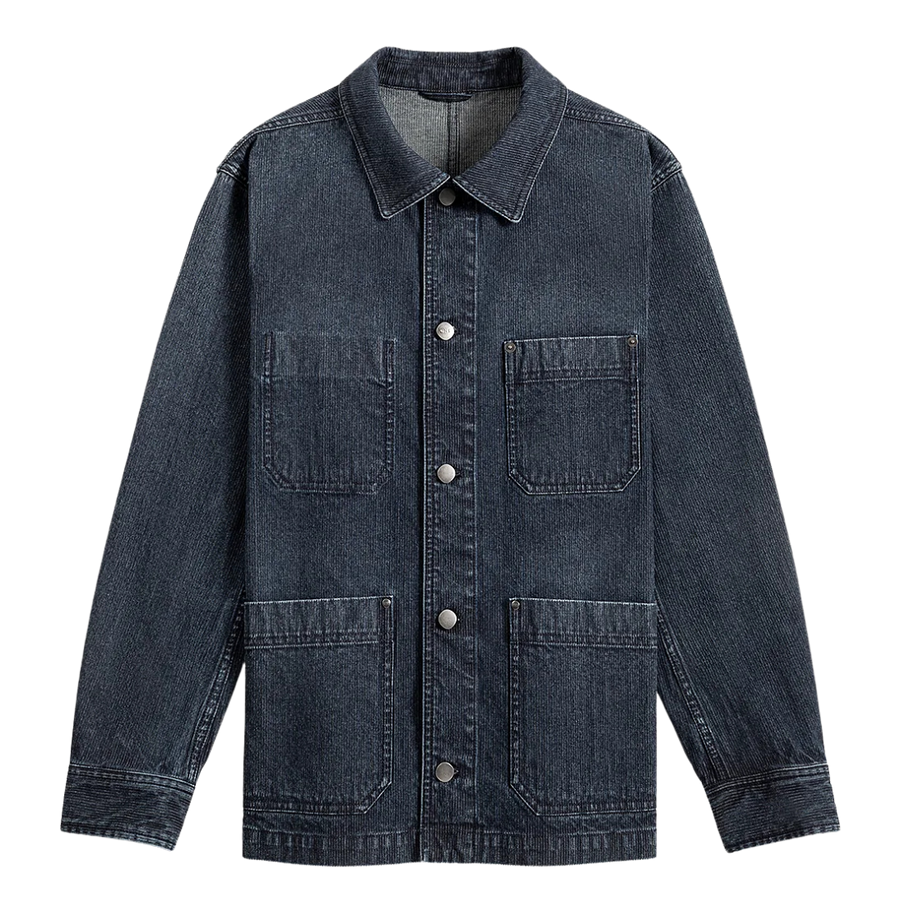 Remi Ripple Denim Jacket - Dark Indigo