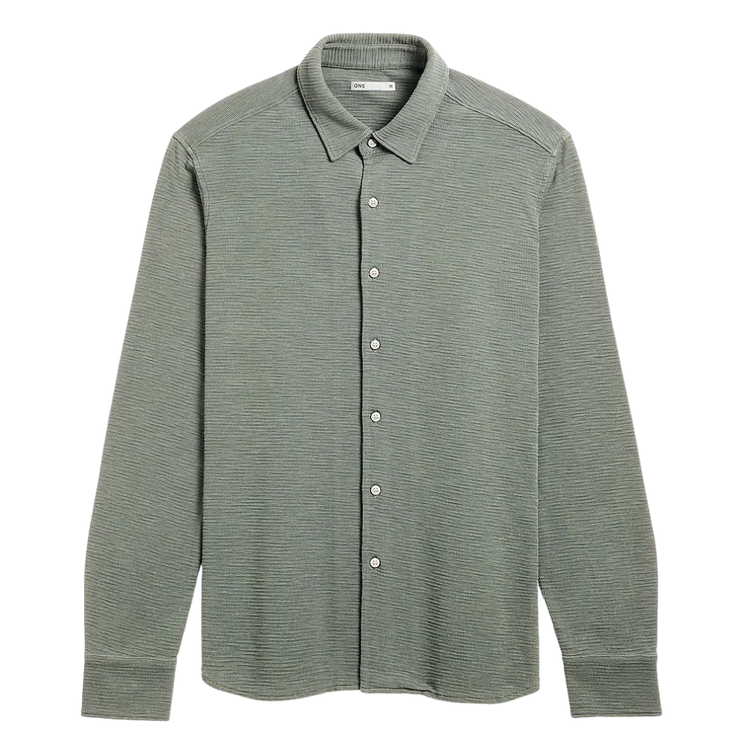 Darcy Slub Waffle Shirt - Seagrass