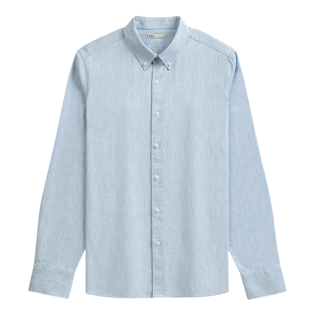Fulton Heather Oxford Shirt - Light Blue