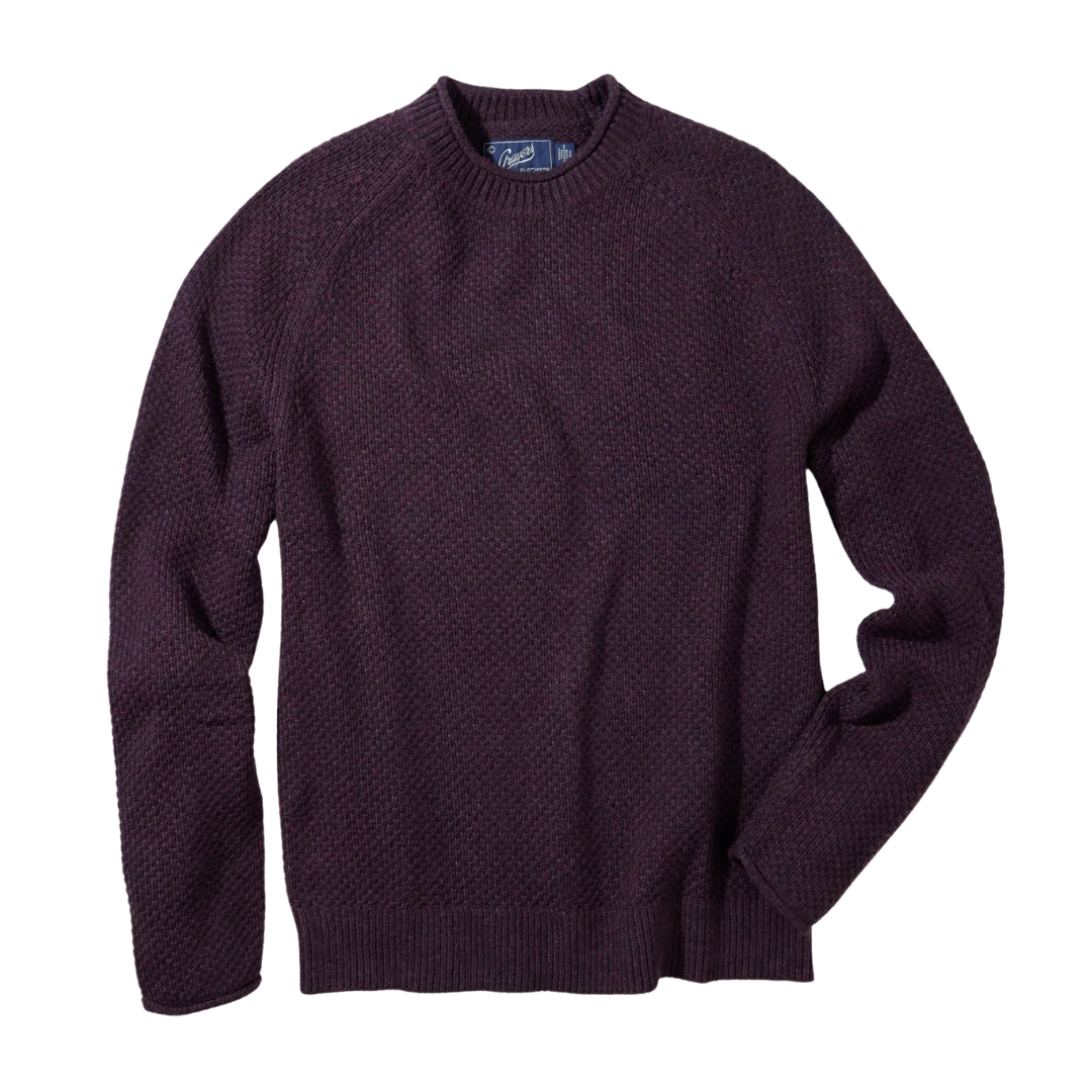 Crow's Foot Rollneck Sweater - Dark Raisin