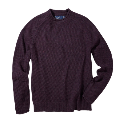 Crow's Foot Rollneck Sweater - Dark Raisin