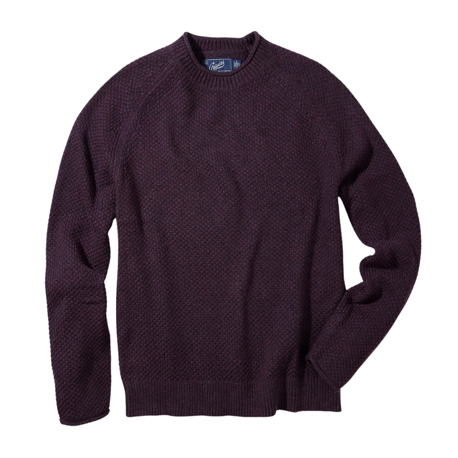 Crow's Foot Rollneck Sweater - Dark Raisin
